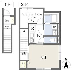 タウンハウス千住仲町 1SKの間取図画像