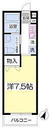 メゾンデlibert'e ワンルームの間取図画像