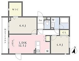 パークテラス 2LDKの間取図画像