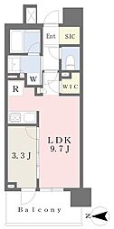 リビオレゾン北綾瀬 1LDKの間取図画像