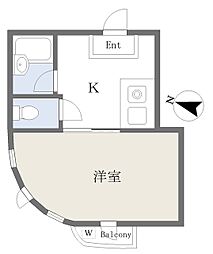 エレガンス綾瀬セカンド 1Kの間取図画像