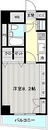 コスモ田端 1Kの間取図画像