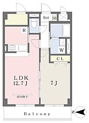 ラセーヌ・ポンヌフ 1LDKの間取図画像