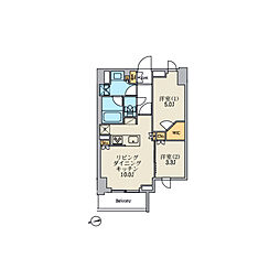 クレストコート北千住レジデンス 2LDKの間取図画像