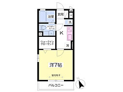 グラスイン池谷 1Kの間取図画像