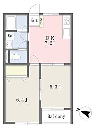 メゾン・リバーサイド 2DKの間取図画像