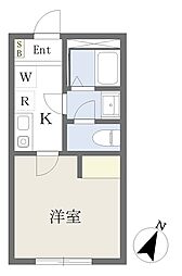 横浜市泉区白百合1丁目アパート 1Kの間取図画像