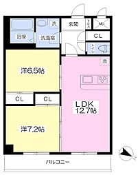 エルブ 2LDKの間取図画像