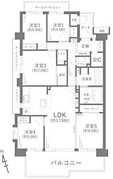 ラムーナ横浜戸塚スカイリッジF棟 5LDKの間取図画像
