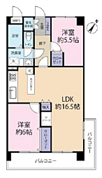 キャッスル戸塚 2LDKの間取図画像