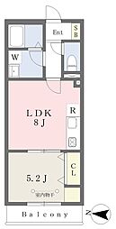 ＢＲＡＭＡ多摩川 2階1LDKの間取り