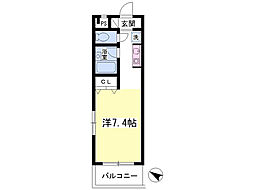 横浜市営地下鉄ブルーライン 三ツ沢上町駅 徒歩9分の賃貸マンション 1階ワンルームの間取り