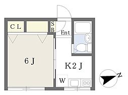 京王線 つつじヶ丘駅 徒歩11分の賃貸アパート 2階1Kの間取り