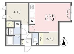 ＥＸＡＭ高輪 1階2LDKの間取り