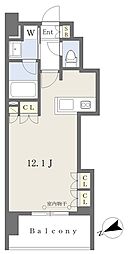 グランドプレシア芝浦 8階ワンルームの間取り