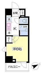 カイゼル南品川 1Kの間取図画像