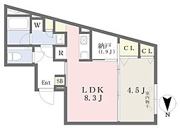 ReveResidenceTakanawa 1LDKの間取図画像