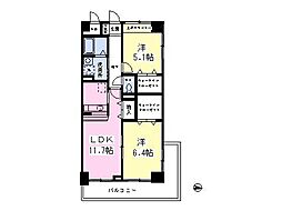 フォレスト松本橋 2LDKの間取図画像