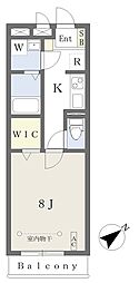 新町サイト 1Kの間取図画像