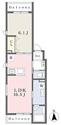DC PARK 1LDKの間取図画像