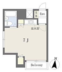 加瀬ビル2プラーズ鶴見中央 1Kの間取図画像