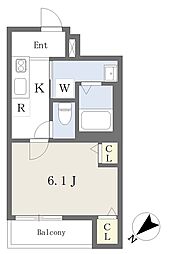 神戸市西神・山手線 上沢駅 徒歩9分の賃貸アパート 3階1Kの間取り