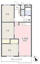 神鉄有馬線 鈴蘭台駅 徒歩5分の賃貸マンション 1階3LDKの間取り
