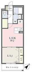 MISTRAL加古川駅前1 1LDKの間取図画像