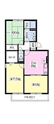 ウインディ川西 3DKの間取図画像