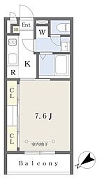 甲子園マンション 1Kの間取図画像