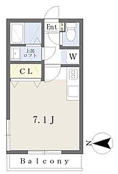 リノハイツ鈴蘭台駅前A ワンルームの間取図画像