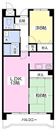 ツイン武庫川ウエスト 2LDKの間取図画像