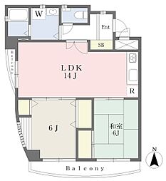 ガーデンテラス甲東園 2LDKの間取図画像