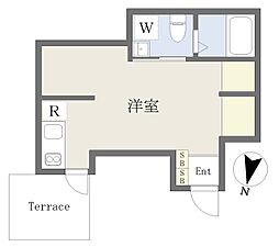 西武新宿線 鷺ノ宮駅 徒歩7分の賃貸アパート 1階ワンルームの間取り