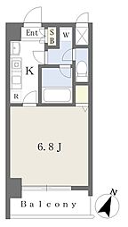 ベルコムヒルズ西新宿 4階1Kの間取り