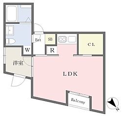 Ｒｅｖｅ　Ｒｅｓｉｄｅｎｃｅ　市ヶ谷II 4階1LDKの間取り
