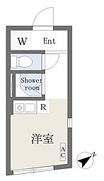 Growcel北新宿 ワンルームの間取図画像