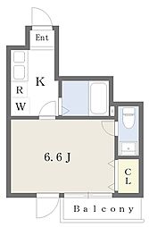 メリス西新宿 1Kの間取図画像