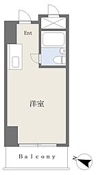 朝日九段マンション ワンルームの間取図画像