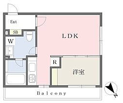 レーヴレジデンス市ヶ谷 1LDKの間取図画像