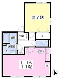 アーチェロ港南 1階1LDKの間取り