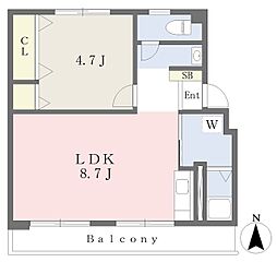 グリーティングコーポ 1LDKの間取図画像