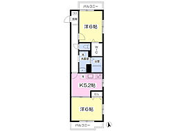 メゾン・ド・ヌーヴォ 3階2Kの間取り