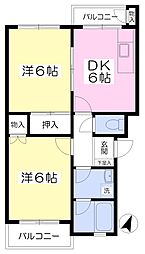 ソレイユ洋光台B 2DKの間取図画像