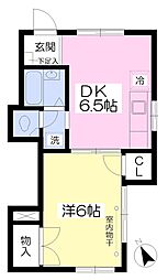 メゾン・安夢留 1DKの間取図画像