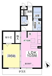 リヴィエール港南2 1LDKの間取図画像