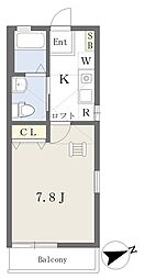 フローラルハイツ3 1Kの間取図画像