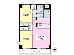 UFステージ横浜 2LDKの間取図画像