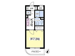 コーラル・フラッツ 1Kの間取図画像