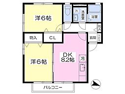 ウィスティリア 2DKの間取図画像